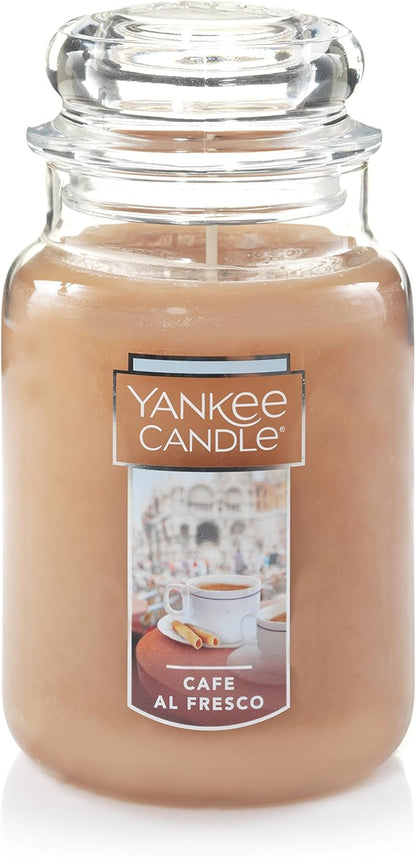 Yankee Candle Café al Fresco Scented, Classic 22oz Large Jar Single Wick Candle, Over 110 Hours of Burn Time