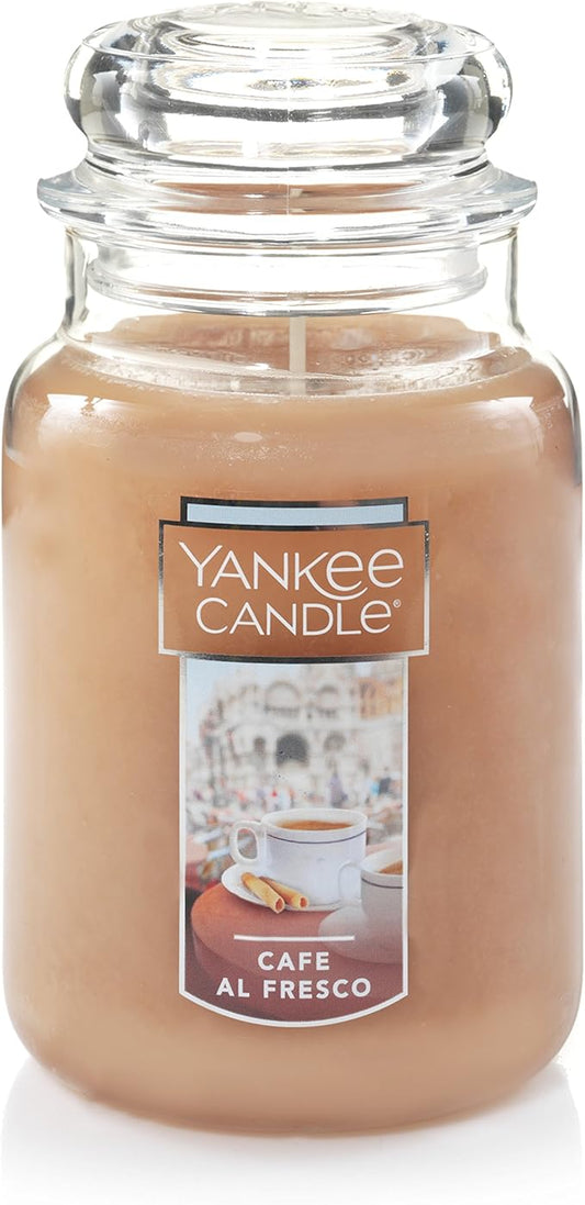 Yankee Candle Café al Fresco Scented, Classic 22oz Large Jar Single Wick Candle, Over 110 Hours of Burn Time