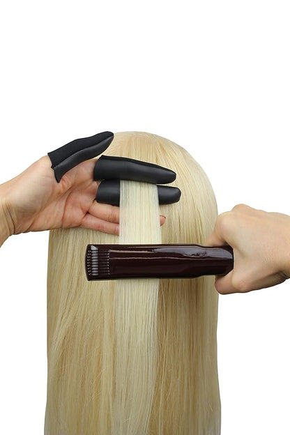 Jatai Heat Shield Professional High Heat Resistant Finger Protection Guards for Curling and Flat Irons, Wands, Blow Dryers - 3pc (Small/Medium, Black)