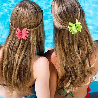 2.8 Medium Matte Hair Claw Clips for Thin Hair, 90' Strong Hold Non-slip Neutral Octopus Jumbo Hair Accessories for Women and Girls (Shiny)