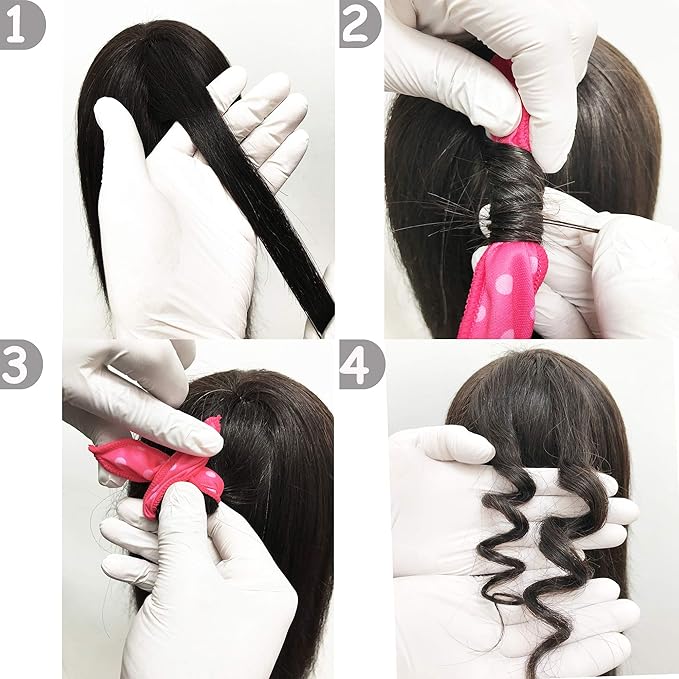 Aimin Hair Heatless Curlers, Soft Hair Curlers To Sleep In, Overnight Heatless Curls For Long Hair, No Heat Foam Curlers, Satin Sponge Rollers For Hair (40 pcs, dark colour) …
