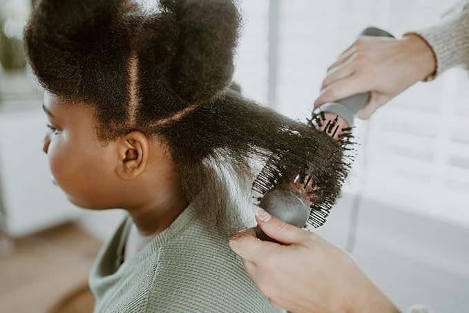 Hairitage Volumizing One Step Blow Dry Brush + Hair Dryer for Curling + Straightening - Ceramic Tourmaline Blowout Brush + Volumizer - Hair Styler for Smooth Shiny, Frizz-Free Styles - Matte Grey
