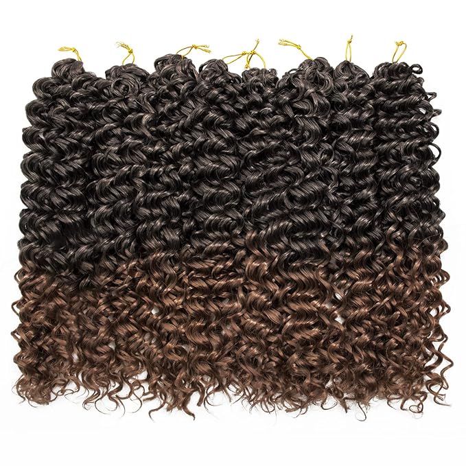 8 Packs Curly Crochet Hair GoGo Curl Crochet hair for Women Deep Wave Braiding hair,Synthetic Bohemian Crochet Braid Water Wave Crochet hair Extensions (1B/30, 18inch)