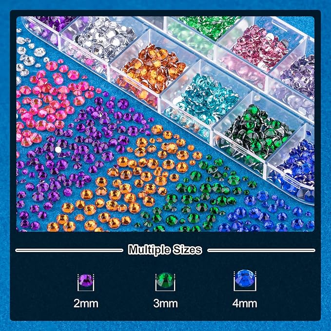 Nail Art Rhinestone Glue Gel&2 Boxes Flatback Gems Kit, 1 Tube of 15ml Rhinestone Gel Glue(UV/LED Needed)+Colorful Gems+Flat-Back Half Round White&Beige Pearls with Pickup Tools