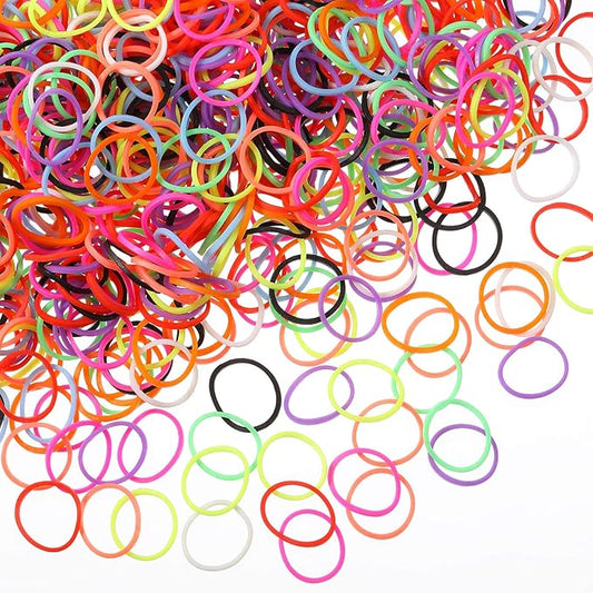 1000 Mini Rubber Bands Soft Elastic Bands for Hair Braids Hair (Vibrant Color)