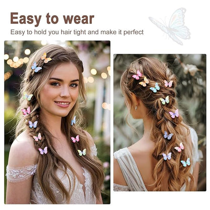 20Pcs Butterfly Hair Clips for Women Moving Glitter Butterfly Clip Fairy Accessories Light