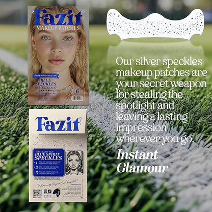 Fazit Blue Speckle Makeup Patches - Waterproof, Temporary Face Patches - 6 Count