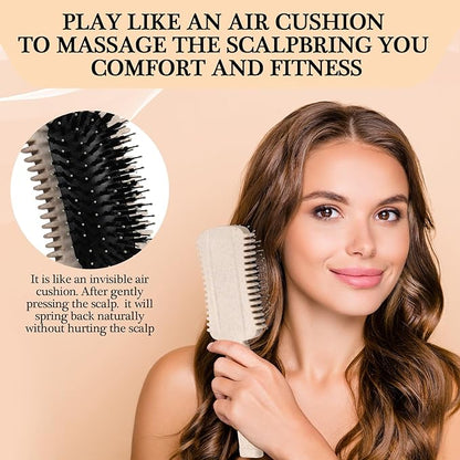 Curly Hair Brush Defining, Volume Curl Defining Brush for Curly Hair, Detangling Shaping and Styling Women's Curls to Reduce Pulling (Beige 1PC)