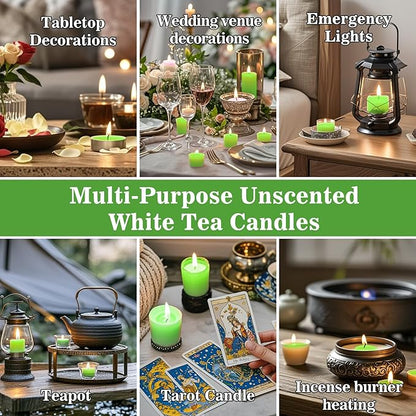 50PCS Green Tea Light Candles