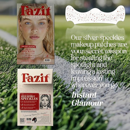 Fazit Beauty Face Makeup Patches - Waterproof Red Speckles - Temporary - 6 Count