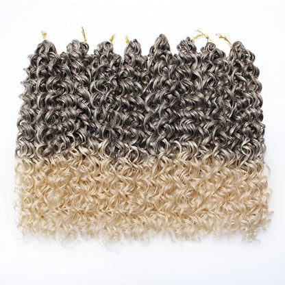 8 Packs Curly Crochet Hair GoGo Curl Crochet hair for Black Women Deep Wave Braiding hair,Synthetic Bohemian Crochet Braid Water Wave Crochet hair Extensions (6/613, 18inch)