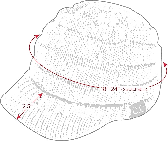 C.C Hatsandscarf Exclusives Women's Ribbed Knit Hat with Brim (YJ-131)(YJ-2023)