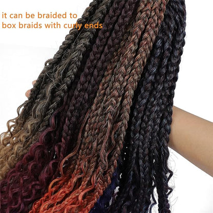 Ombre Pre stretched Braiding Hair, 36 Inch 4 tones Braid Hair Extensions, 8 packs Multi Color Blend Braiding Hair Pre-stretched, Crochet Hair Braiding(36''-8packs, 1b/30/27/613)