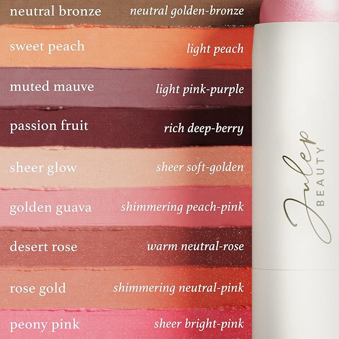 Julep Skip the Brush Multi-Purpose Color Stick for Eyes, Cheeks, and Lip Duo Neutral Bronze and Golden Guava - Blendable, Buildable Color