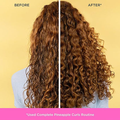 Pacifica Pineapple Swirl Curl Defining Cream for Curly Hair 4 oz – Frizz Control & Curl Enhancer Styling Cream for Curly & Wavy Hair Coconut Oil & Hyaluronic Acid Defines & Adds Bounce Without Crunch