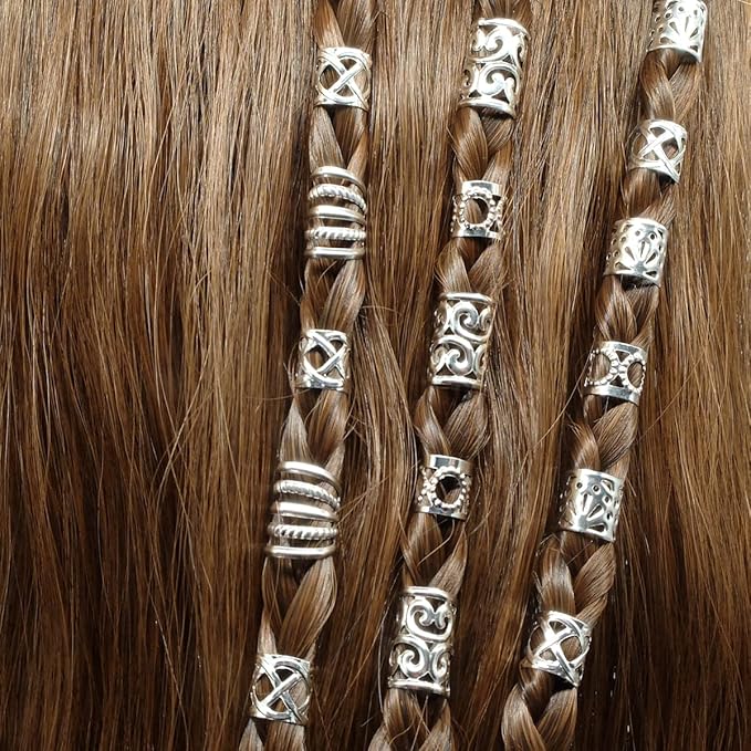 100 PCS Loc Hair Jewelry for Women - Braids & Dreadlocks Accessories - Metal Hair Clips, Adjustable Cuffs & Braiding Rings