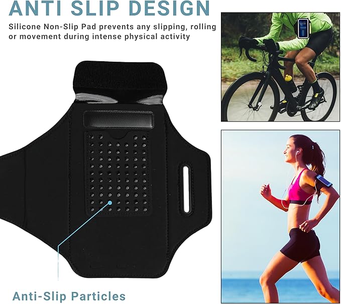 Armband with Airpods Pocket Cell Phone Armband for iPhone 14 13 Pro 14 Plus 12 11 XR XS, Galaxy S20/S10 Water Resistant Sports Phone Holder Case & Zipper Slot Car Key Holder for 6.5 inch Phone