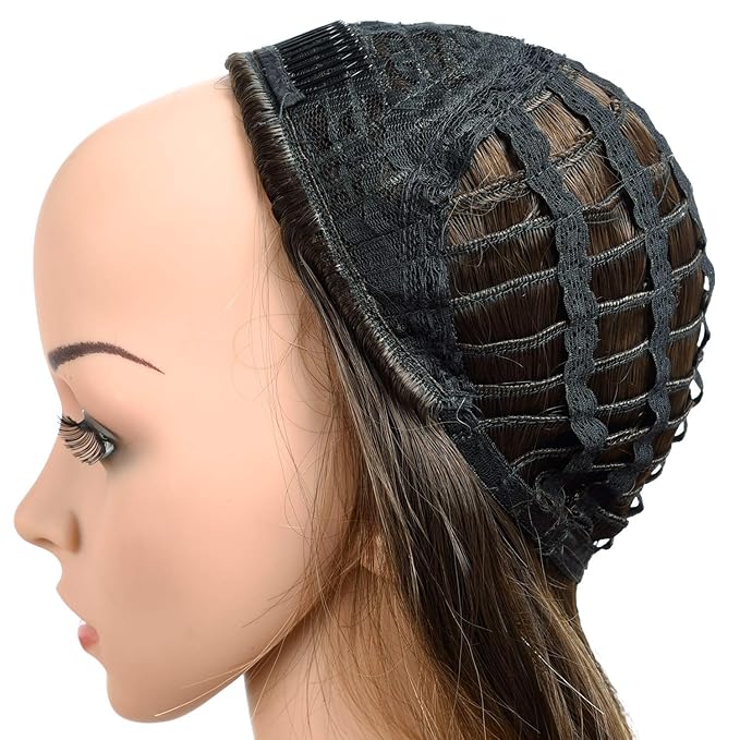 24“ Long Wavy Clip in Half Head Tied Wig Japanese Synthetic fibers Hair Extensions For Women 210g （9-7-2#）