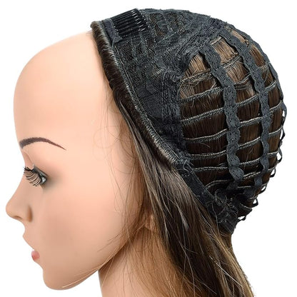 24“ Long Wavy Clip in Half Head Tied Wig Japanese Synthetic fibers Hair Extensions For Women 210g （9-7-2#）