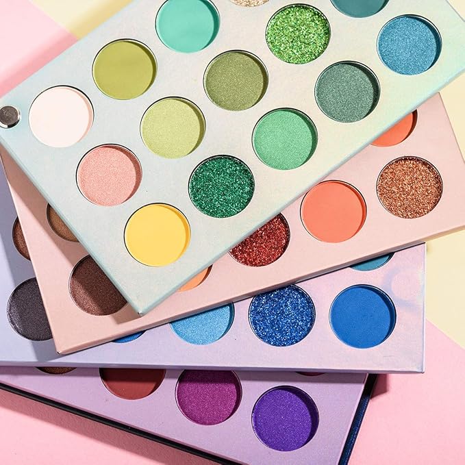 60 Colors Eyeshadow Palette, 4 in1 Color Board Makeup Palette Set Highly Pigmented Glitter Metallic Matte Shimmer Natural Ultra Eye Shadow Powder Easy to Blend