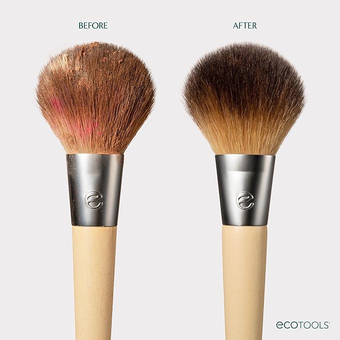 EcoTools Makeup Brush + Sponge Shampoo, Remove Makeup & Impurities From Tools, Sponges, & Puffs, Fragrance-Free Brush Cleanser, No Harsh Chemicals, Vegan, & Cruelty-Free, 8 fl. oz./236 ml. Bottle