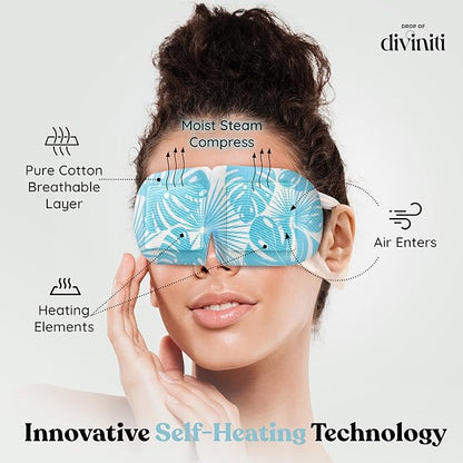 12-Pack Steam Eye Mask - Self Warming Heated Eye Mask for Dry Eyes, Up to 110F Degrees, Fast Soothing Relief - Puffy Eyes, Insomnia, Migraine - Stye Eye Treatment - Warm Compress for Eyes DiviniTi