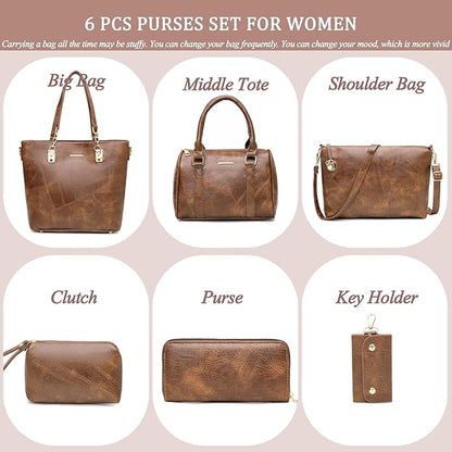 2E-youth Designer Purses and Handbags for Women Satchel Shoulder Bag Tote Top Handle Bag