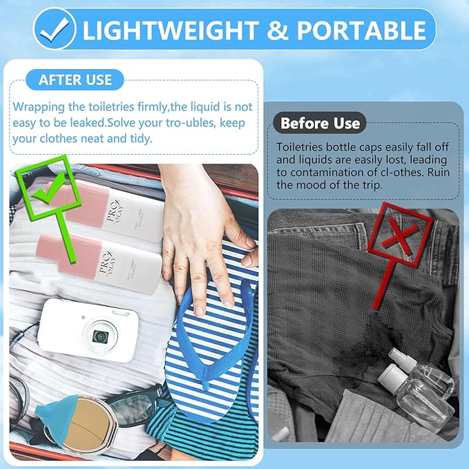 24 Pack Elastic Sleeves for Leak Proofing Travel,Silicone Leak Proof Sleeves for Travel Container in Luggage, Reusable Accessory for Cruise Ship Essentials for women Men