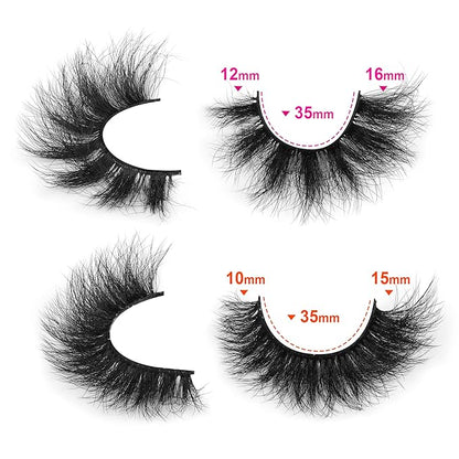 Newcally False Eyelashes Thick Volume Wispy Faux Mink Lashes 8D Volume Long Cat Eye Lashes Dramatic 18MM 2 Styles Mixed Fake Lashes 14 Pairs Pack