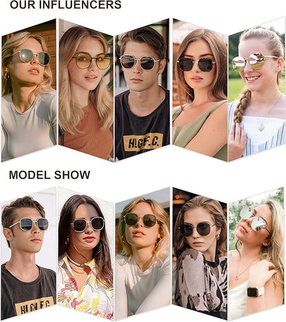 SOJOS Classic Trendy Square Sunglasses for Women Men Cute Big Frame Gold Shades SJ1137