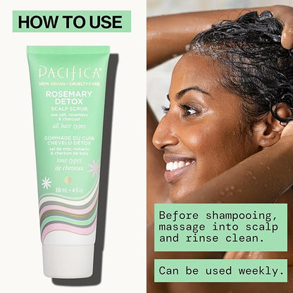 PACIFICA Rosemary Detox Scalp Scrub by Pacifica for Women - 4 oz Scrub, White