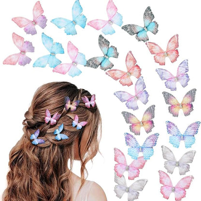 20Pcs Moving Glitter Hair Clips Fairy Accessories for Women and Teens, Colorful 90s Clips (Purple)