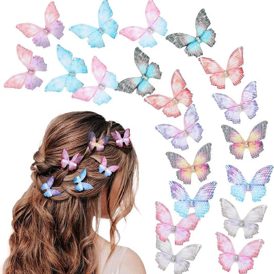 20Pcs Moving Glitter Hair Clips Fairy Accessories for Women and Teens, Colorful 90s Clips (Purple)