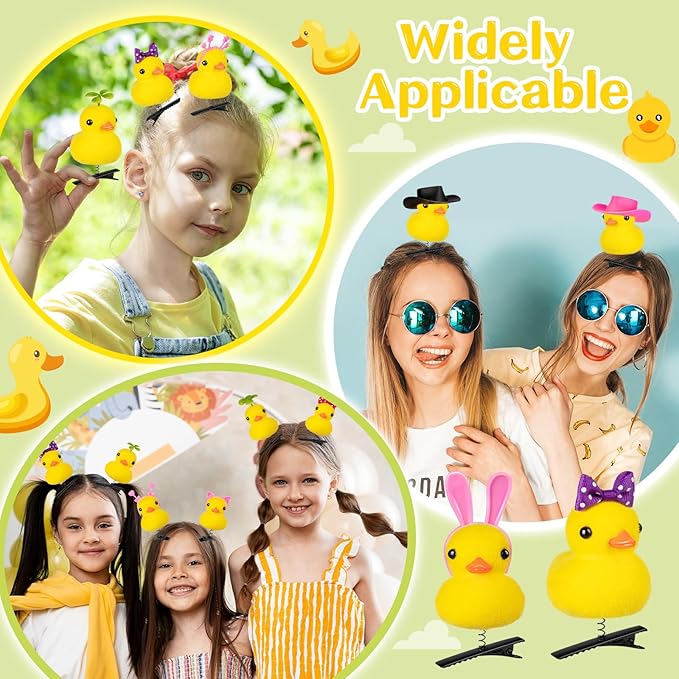 12 Pcs Duck Hair Clips, Yellow Duck Hairpin Set, Cute Duck Hair Accessories for School Home Party Props