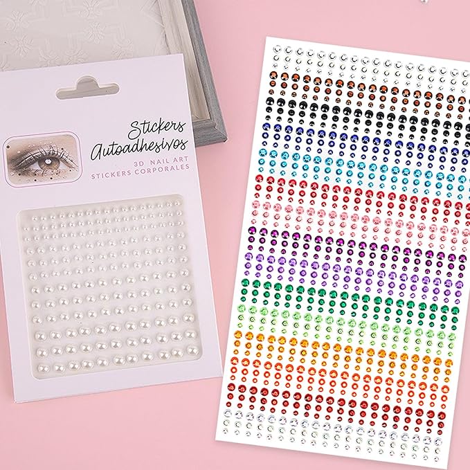 NOOEPC Face Gems Hair Gems，Self Adhesive Face Gems Rhinestones, Face Jewels Diamonds Sticky Gems for Makeup Hair Crafts Halloween Decorations