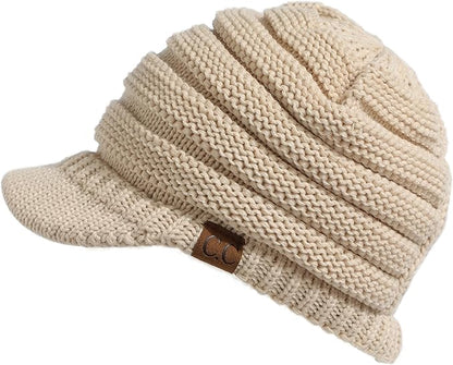C.C Hatsandscarf Exclusives Women's Ribbed Knit Hat with Brim (YJ-131)(YJ-2023)