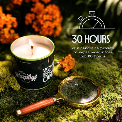 Murphy's Naturals Mosquito Bug Repellent Candles for Outdoor Patio, Citronella & Essential Oils, Soy/Beeswax Blend, 30-Hour Burn Time, 9 Ounce, 2-Pack