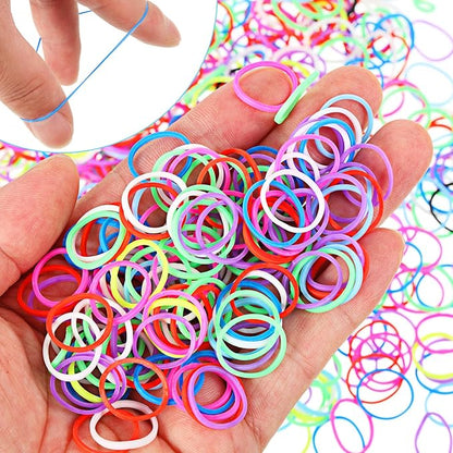 1000 Mini Rubber Bands Soft Elastic Bands for Hair Braids Hair (Vibrant Color)