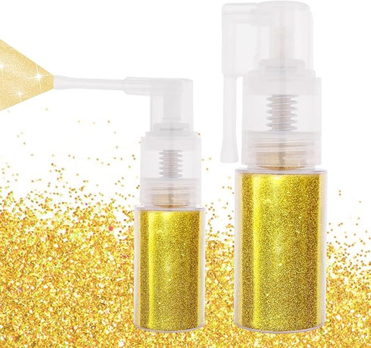 MEICOLY Gold Hair and Body Glitter Spray,Shinny Sparkle Glitter Spray for Clothes,Loose Shimmer Hairspray for Festival Rave Makeup/Stage Performance,Lightweight,25g/0.88OZ