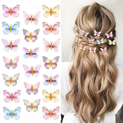 20Pcs Glitter Hair Clips for Kids - Moving Fairy Accessories for Women, Girls Colorful Hair Clips 90s (Brown)