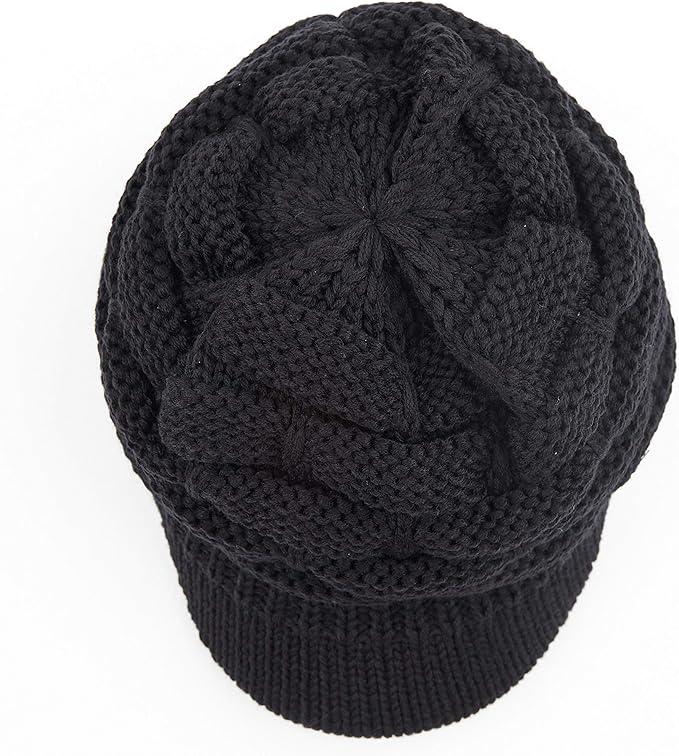 C.C Hatsandscarf Exclusives Women's Ribbed Knit Hat with Brim (YJ-131)(YJ-2023)