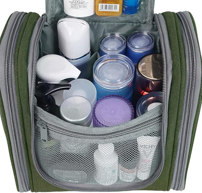 Narwey Small Hanging Travel Toiletry Bag Cosmetic Make up Organizer for Women and Men (Medium, Army Green)