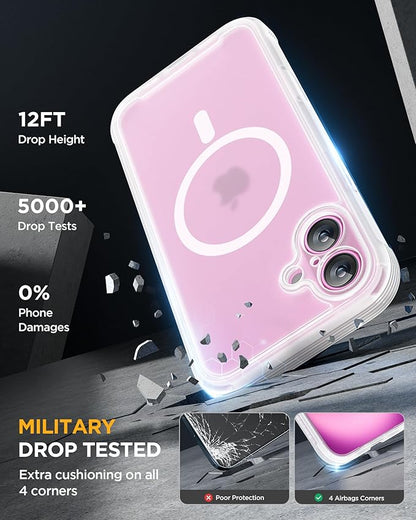 Miracase for iPhone 16 Case 6.1'', [Bubble Free] Full-Body Bumper Phone case with Built-in Full Glass Screen &Camera Control,No Gap,Compatible with MagSafe,Drop Proof 16 Cover,Matte Clear