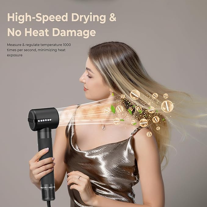 7 in ONE Hair Dryer Brush, Powerful Blow Dryer Brush with Auto- Wrap Curler, Detachable Fast Drying, Volumizing, Curling, Straightening, Ionic Hair Dryer with Diffuser, Hair Styling Tools Storage Case