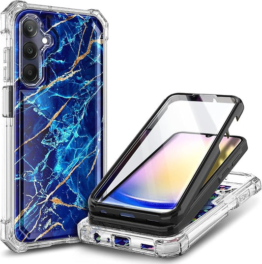 Designed for Samsung Galaxy A35 5G Case, Slim Stylish [16FT Military Grade Drop Tested] Full-Body Protective Shockproof Rugged Bumper Case with [Built-in Screen Protector] Sapphire