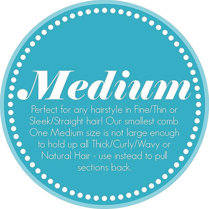 Hair Clip for Fine, Thin, Sleek & Straight Hair - Easy Comfy Styles that Hold Snug, Add Volume with No Pressure - Comfy Double Comb with Elastic for UpDo, Ponytail, Twists & Buns (Storm Gray Medium)