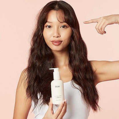 OUAI Anti Frizz Cream Travel Size - Moisturizing Hair Cream with Frizz Control & Heat Protection - Provides Hydration with Jackfruit & Beetroot Extract - Paraben, Phthalate & Sulfate Free (3 oz)