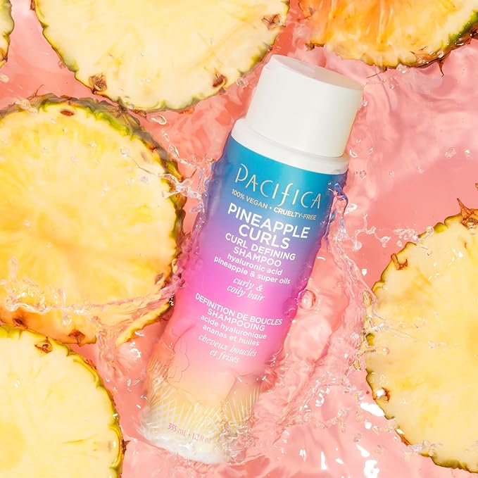 Pacifica Beauty 12.0 Fl Oz Pineapple Curls Curl Enhancing Shampoo - Hydrating & Frizz Control with Argan Oil & Hyaluronic Acid, Vegan + Cruelty Free
