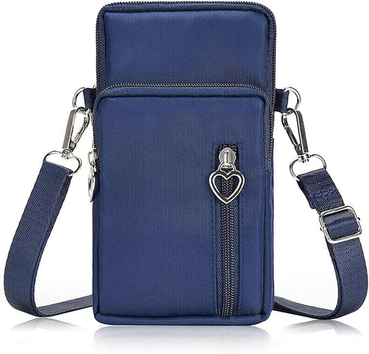 Women Cell Phone Purse Wristband Sport Armband Wallet Travel Crossbody Cell Phone Purse for Galaxy S10 Plus S9 Plus A50 A7 J7,OnePlus 6T,HTC U12 (Blue)