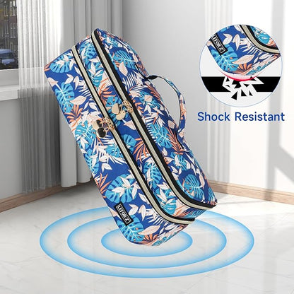 Double-Layer Travel Carrying Case Bag Comapatible with Revlon One-Step Hair Dryer Brush/Volumizer/Styler/Hot Tools/Shark FlexStyle/Dyson Airwrap Styler and Attachment,Colorful(Bag Only)